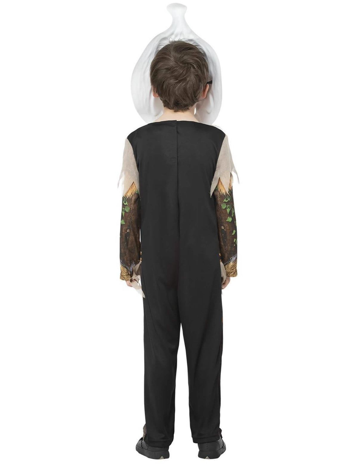 Vue de dos du déguisement citrouille épouvantail pour enfant