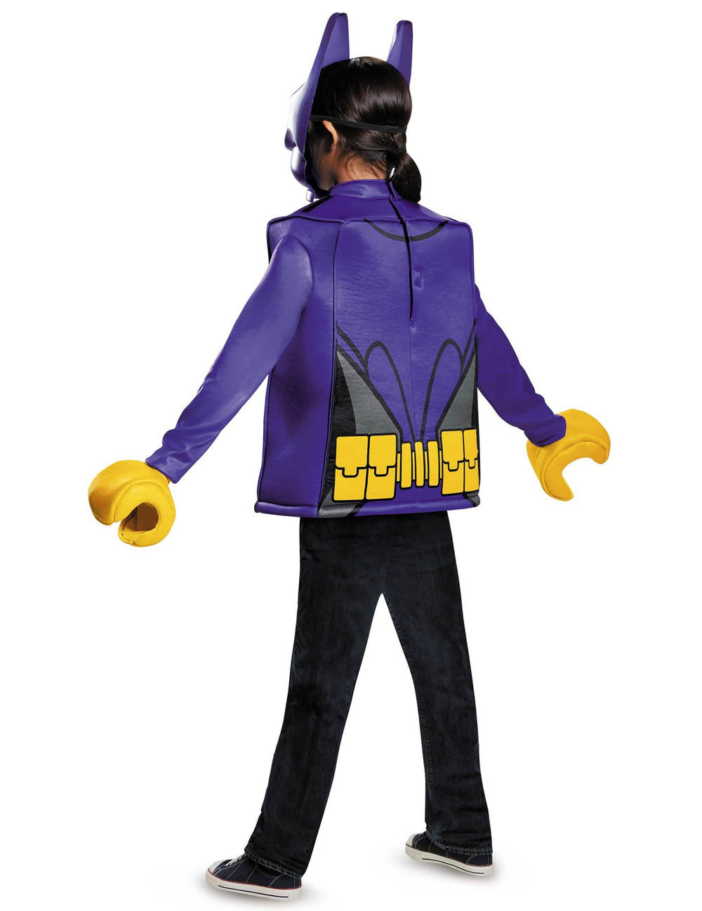 Pohľad zozadu na klasický kostým Batgirl LEGO movie pre dieťa
