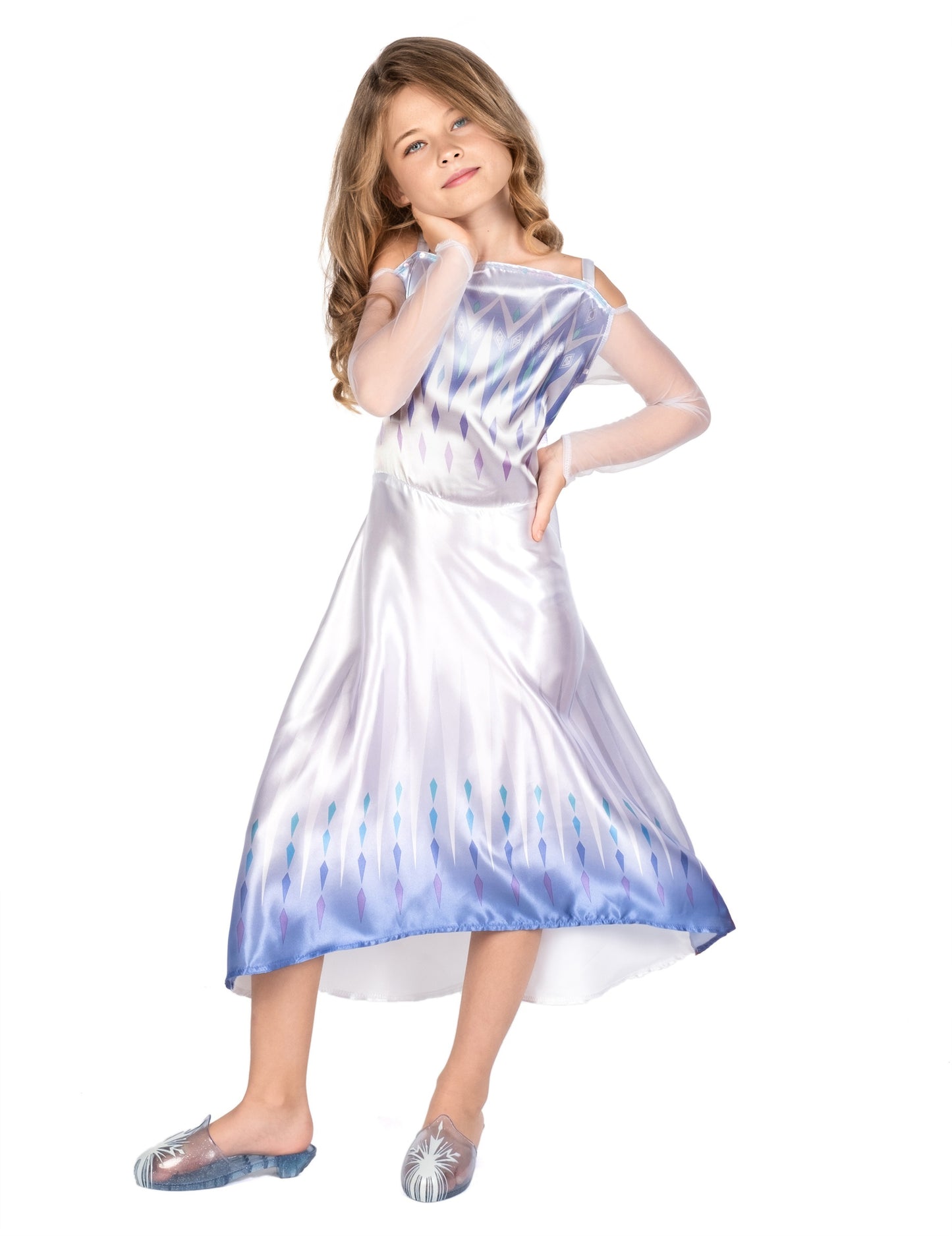 Klasický biely kostým Elsy z Ľadového kráľovstva 2™ pre dievčatá