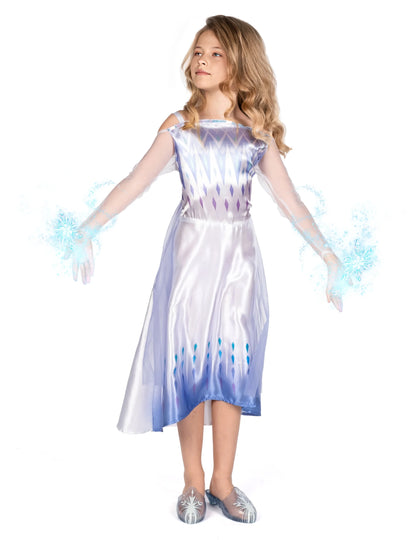 Klasický biely kostým Elsy z Ľadového kráľovstva 2™ pre dievčatá