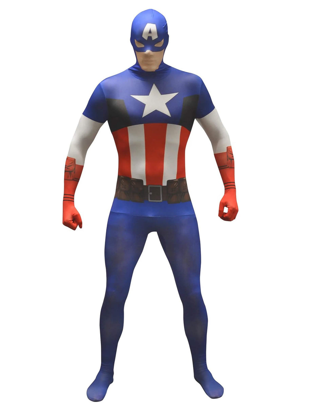 Pohľad spredu na klasický kostým Captain America™ Morphsuits™