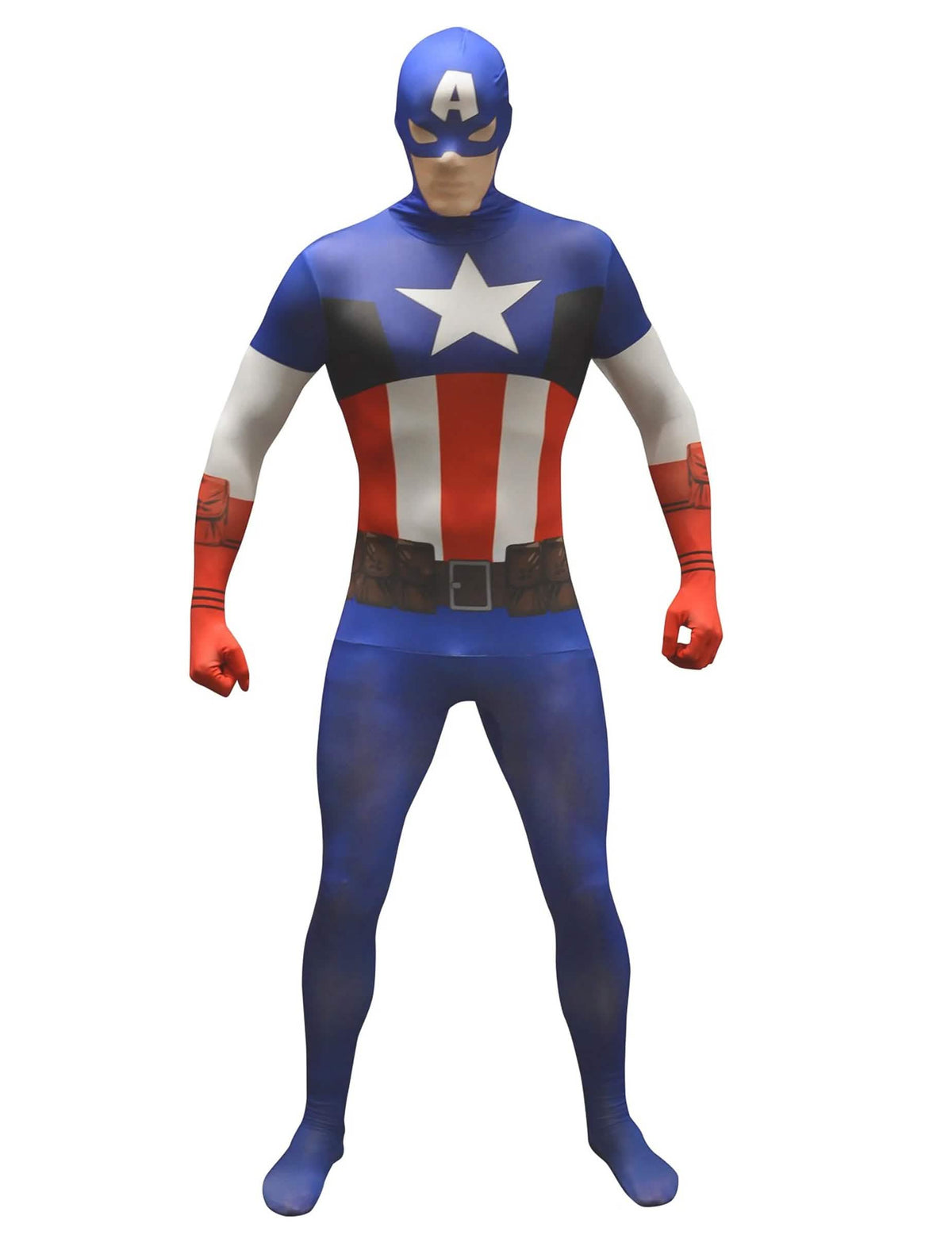 Pohľad spredu na klasický kostým Captain America™ Morphsuits™