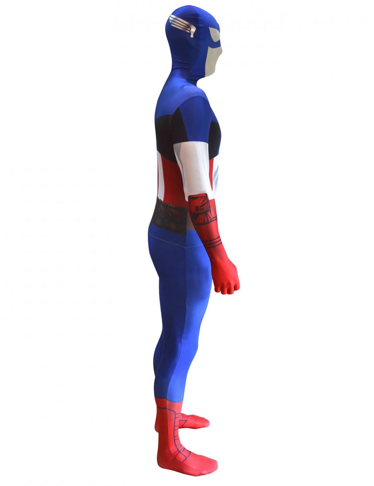 Bočný pohľad na klasický kostým Captain America™ Morphsuits™