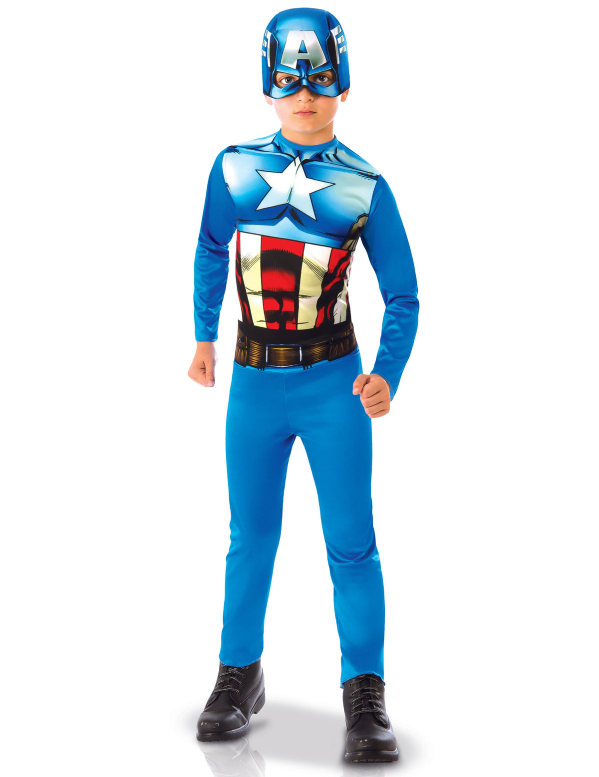 Déguisement classique Captain America pour garçon bleu avec masque