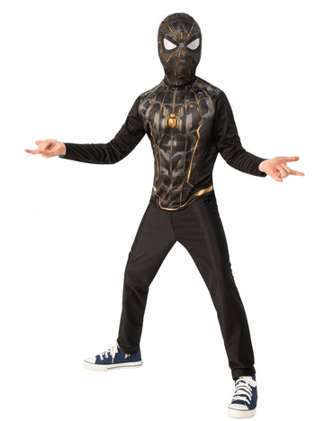Klasické maskovanie spiderman nijako čierne a zlaté domáce dieťa