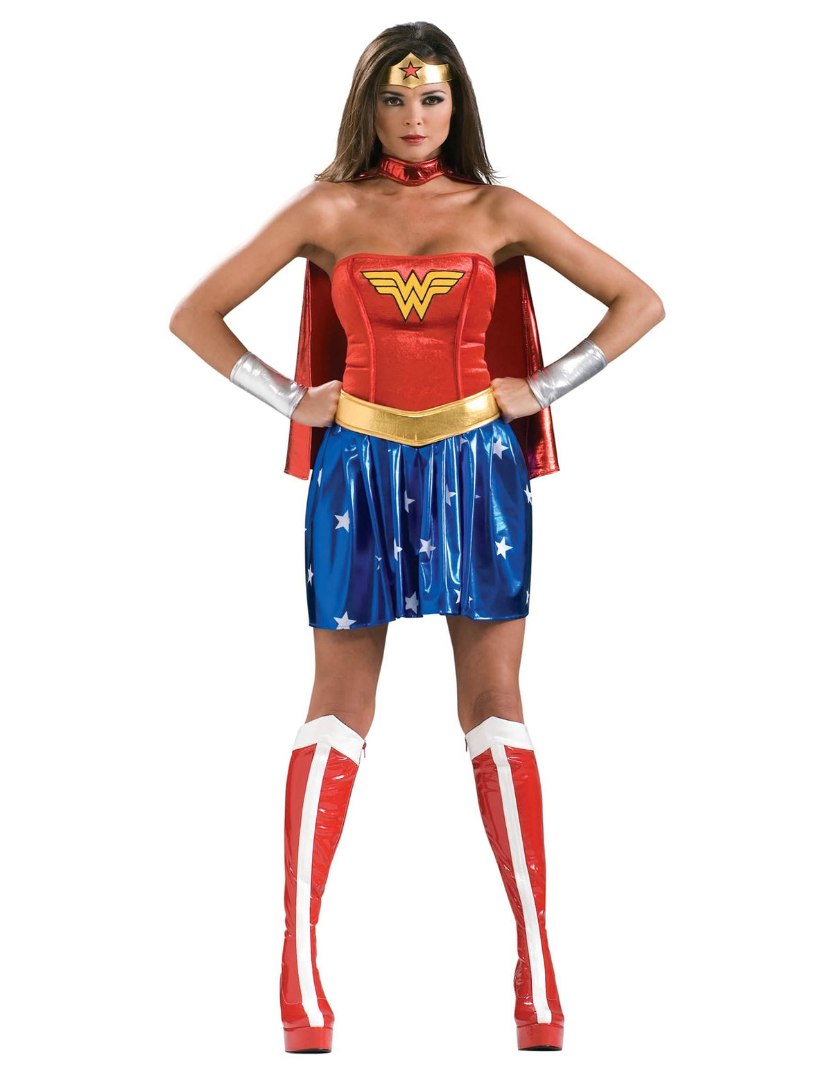 Pohľad spredu na klasický kostým Wonder Woman