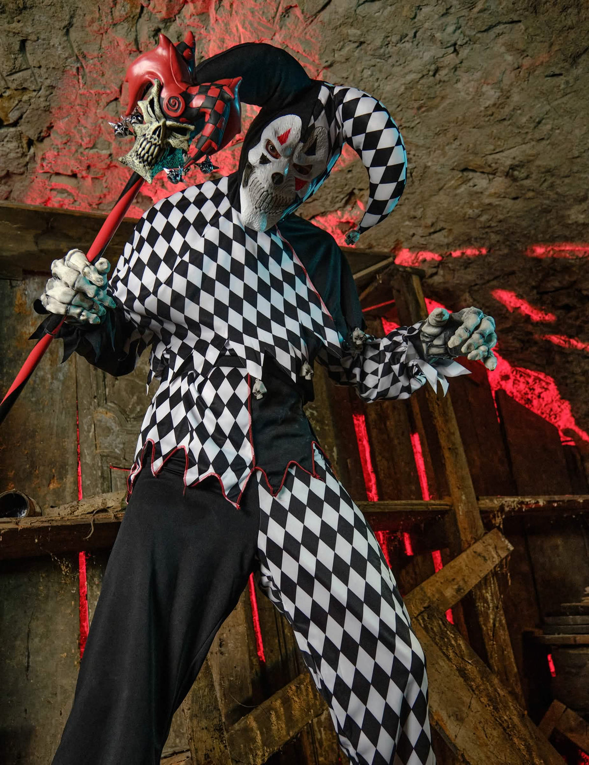 Halloween Black Man Clown Mas bude