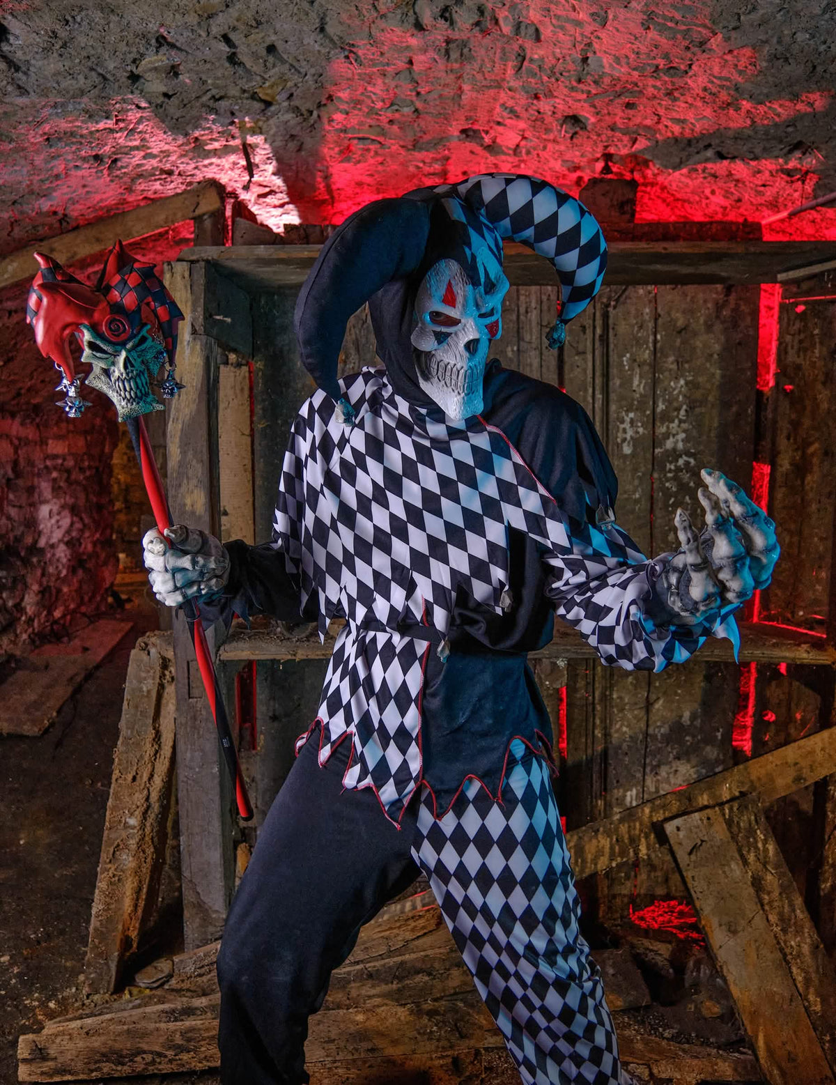 Halloween Black Man Clown Mas bude