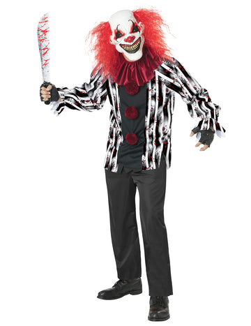 Crazy Clown Costume s luxusnou maskou pre dospelých