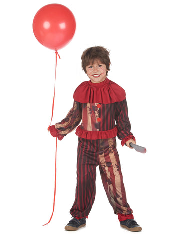 Desivý červený chlapec desivé maskovanie klauna