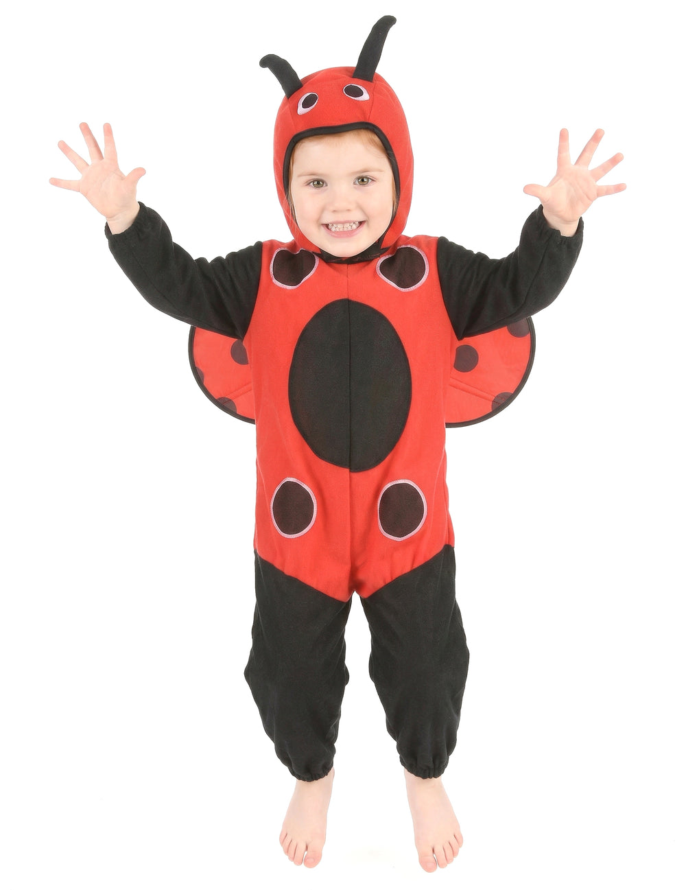 Déguisement de coccinelle pour enfant rouge et noir à pois avec ailes et antennes