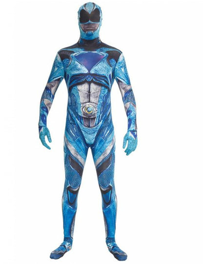 Modrá kombinácia maskujte silové strážcov Deluxe dospelých morfsuits
