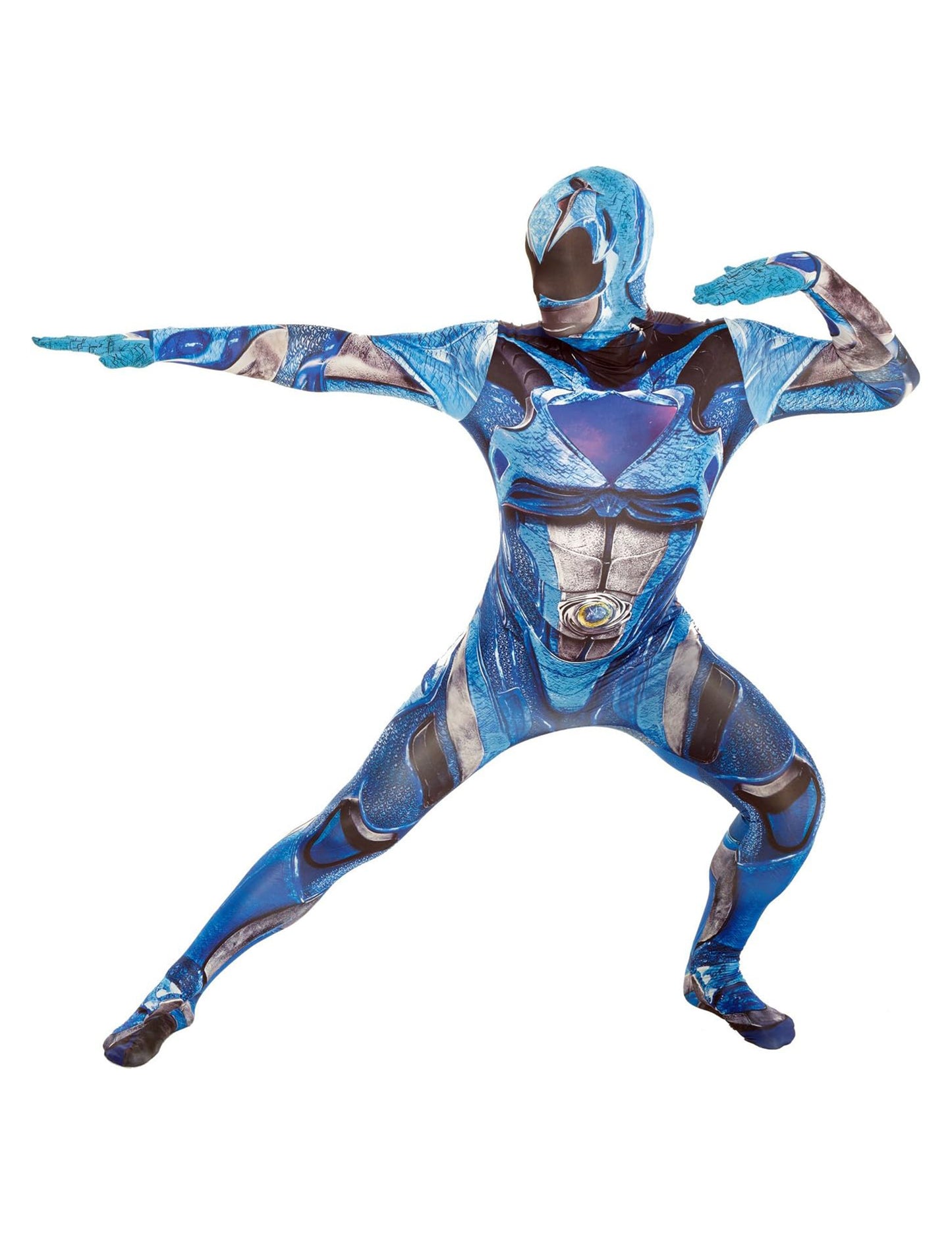 Modrá kombinácia maskujte silové strážcov Deluxe dospelých morfsuits