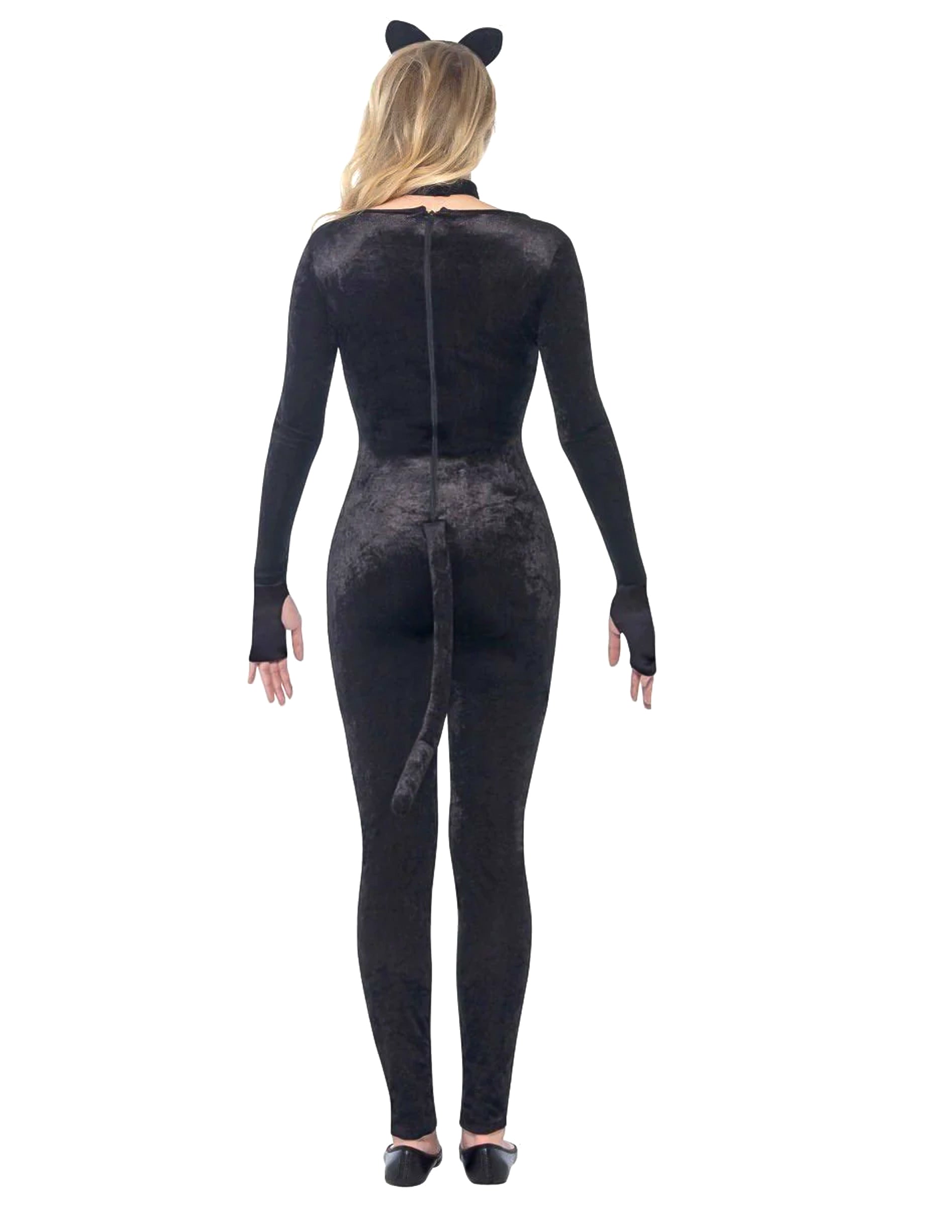 Pohľad zozadu na dizajn kostýmu mačky pre tínedžerku