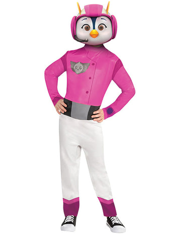 Déguisement combinaison et masque Penny Top Wing pour fille rose et blanc