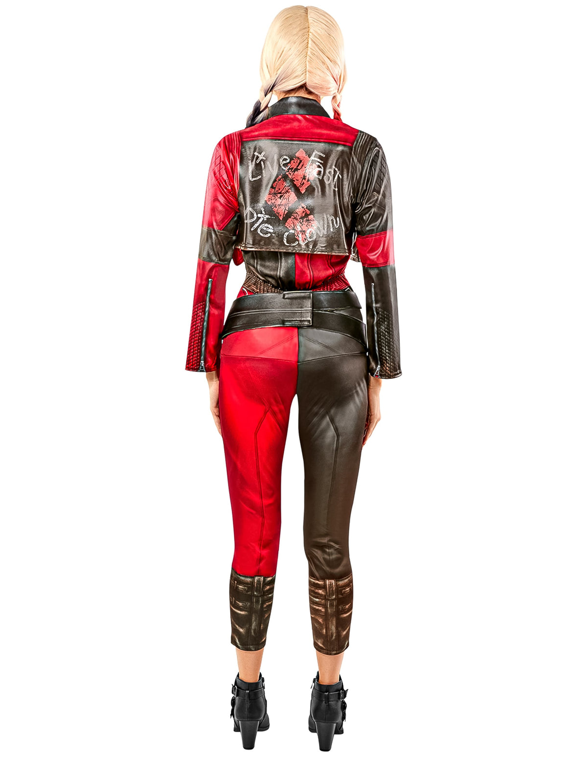 Vue de dos du déguisement combinaison Harley Quinn Suicide Squad 2
