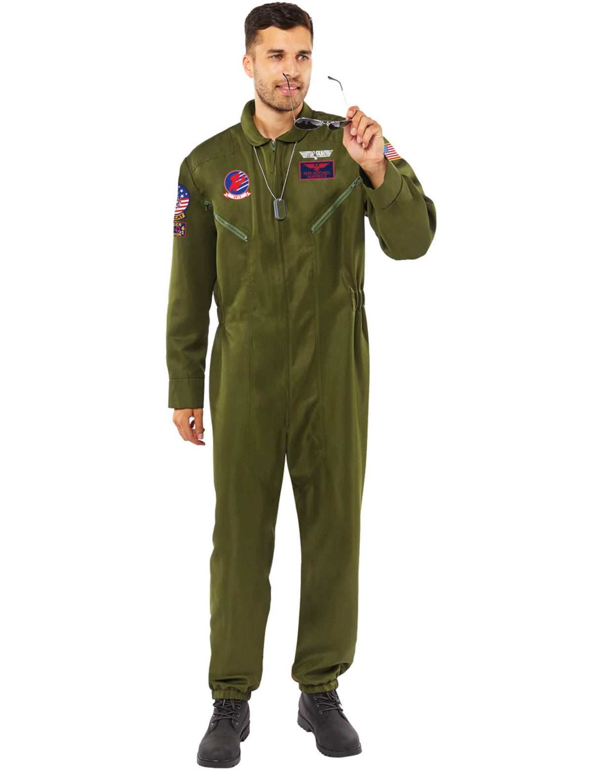 Predný pohľad s okuliarmi na kostýme kombinéze Top Gun™