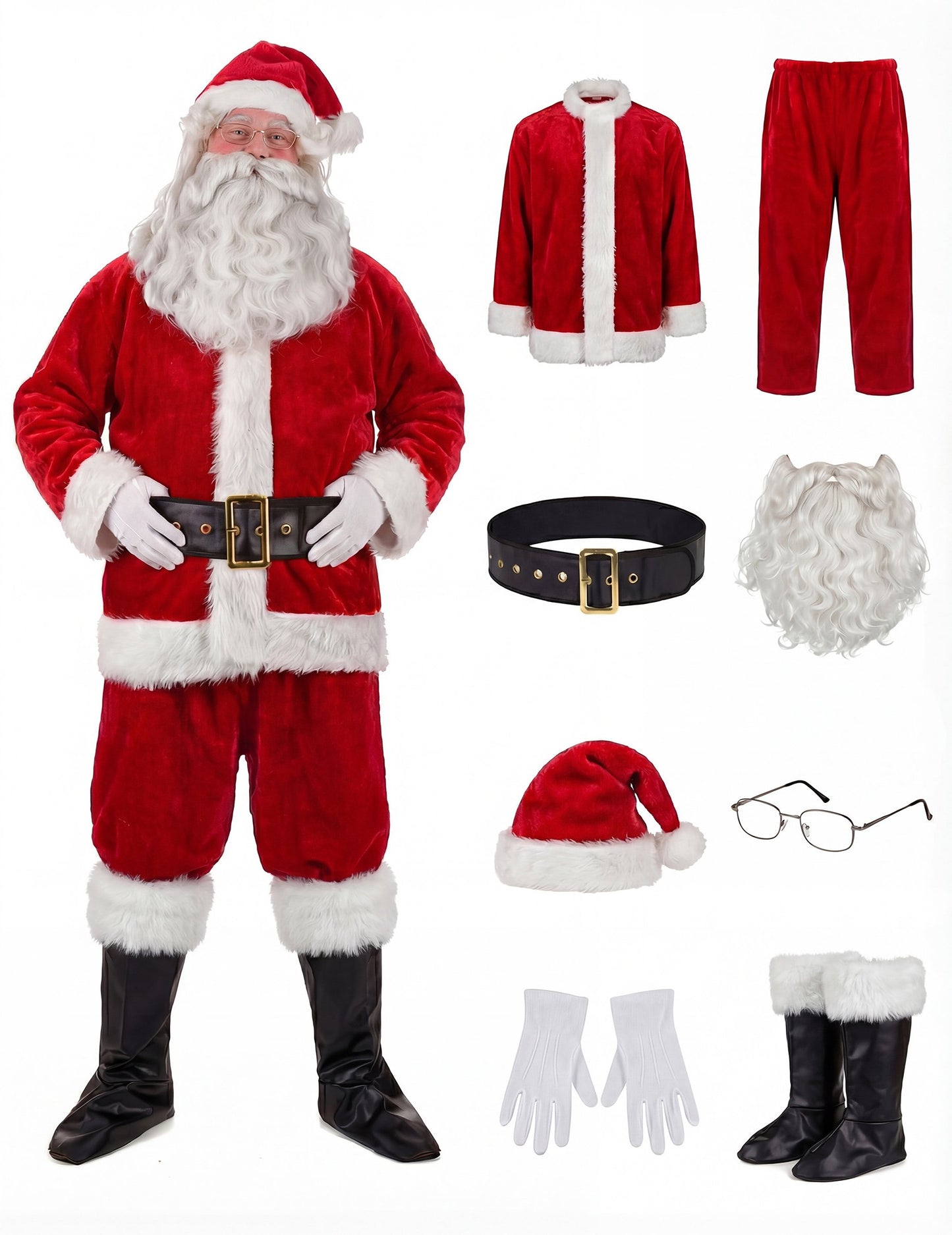 Kostým pre dospelých Santa Clausa s efektom kožušiny