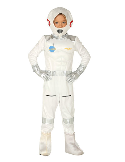 Déguisement cosmonaute pour enfant blanc et argent avec casque