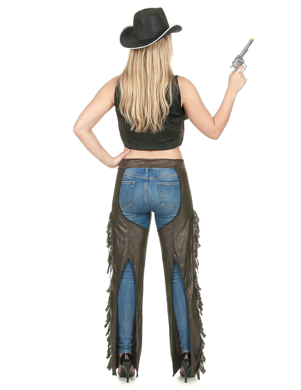 Vue de dos du déguisement cow girl