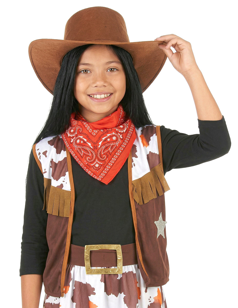 Plan rapproché de face du déguisement cowboy de l'ouest