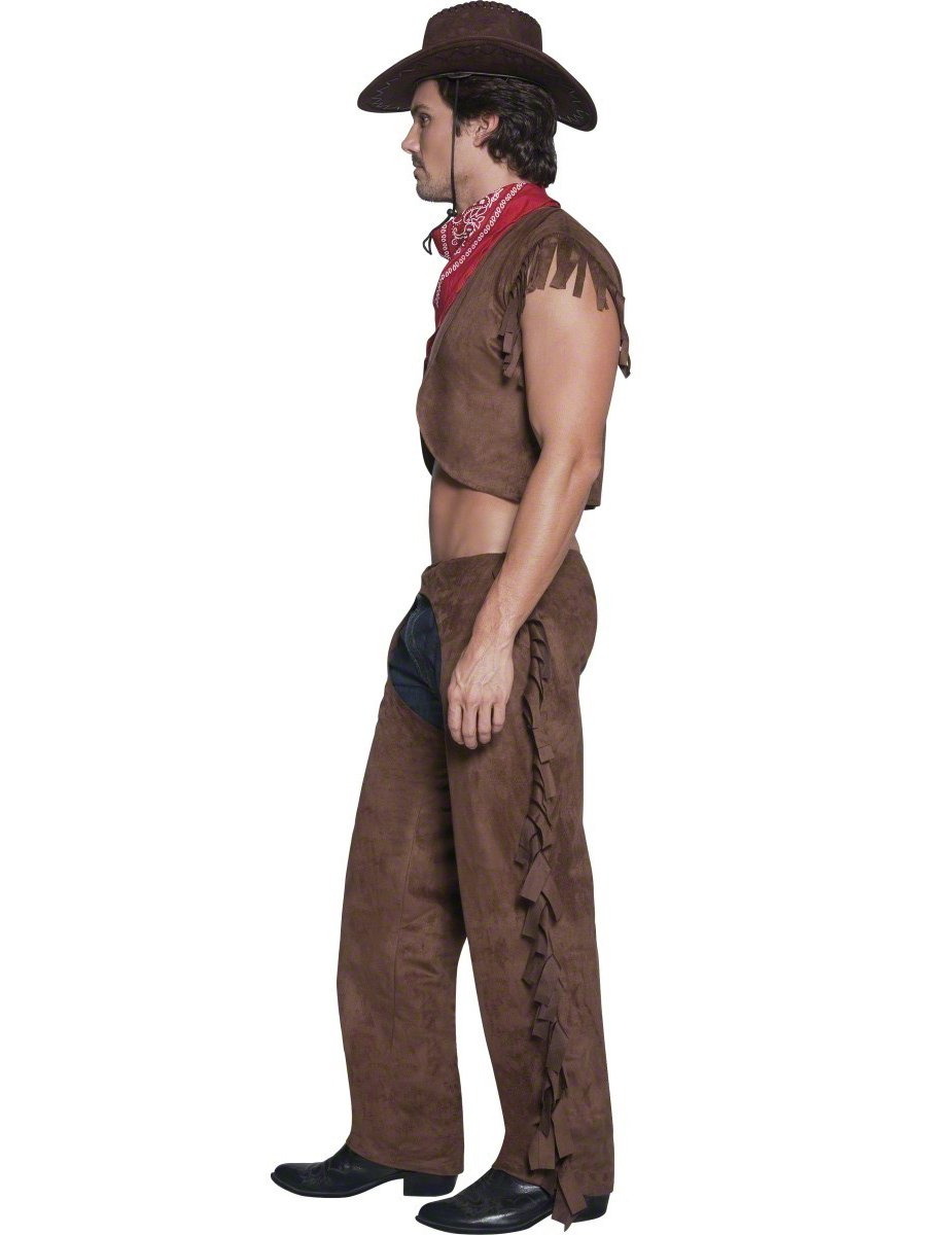 Bočný pohľad na kostým sexy kovboja pre mužov