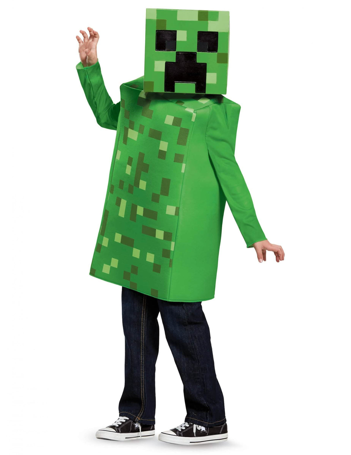 Pohľad zozadu na detský kostým Creeper Minecraft