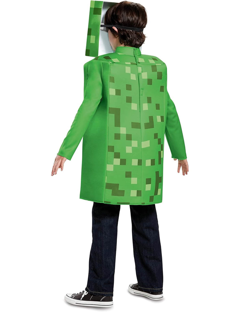 Pohľad zozadu na kostým Creeper Minecraft pre dieťa