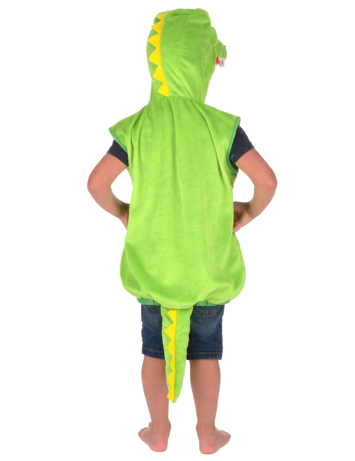 Vue de dos du déguisement crocodile rembourré pour enfant