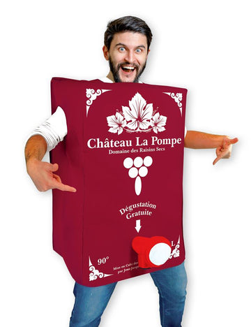 Déguisement de cubi de vin pour homme bordeaux humoristique