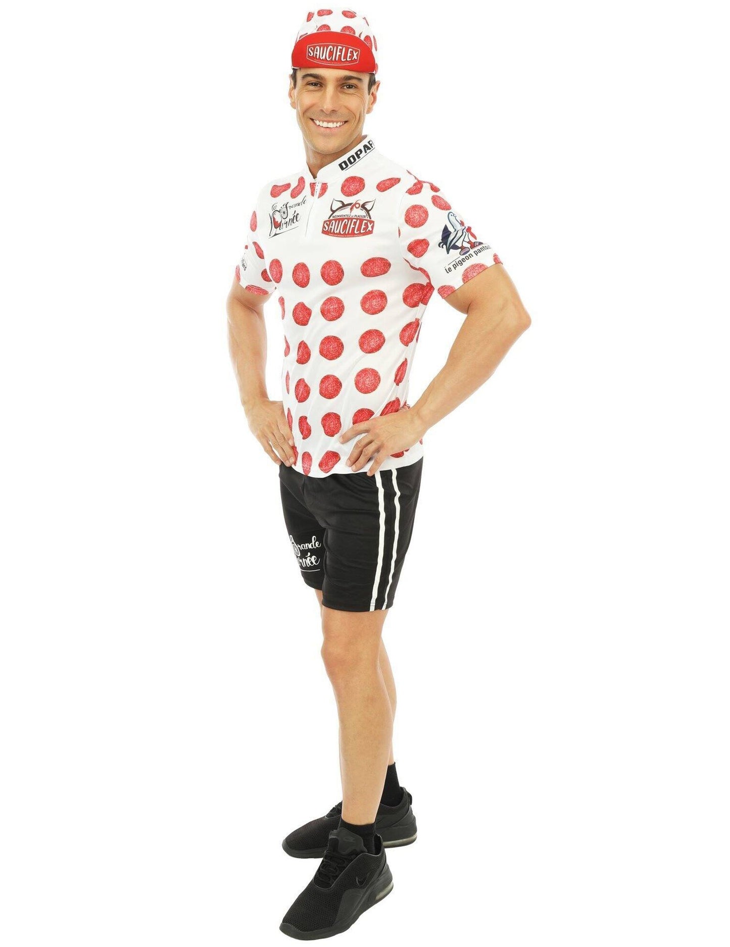 Sauciflex Pánske biele a červené cyklistické kostýmy