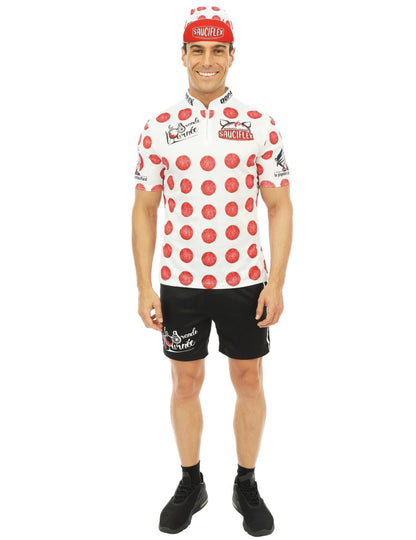 Sauciflex Pánske biele a červené cyklistické kostýmy