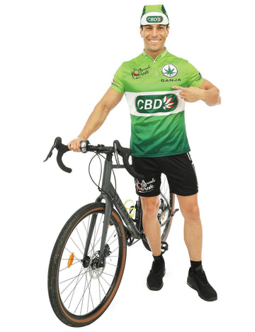Zelený kostým cyklistiky CBD pre mužov