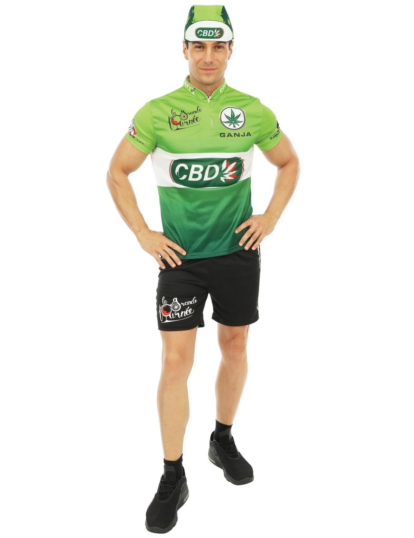 Zelený kostým cyklistiky CBD pre mužov