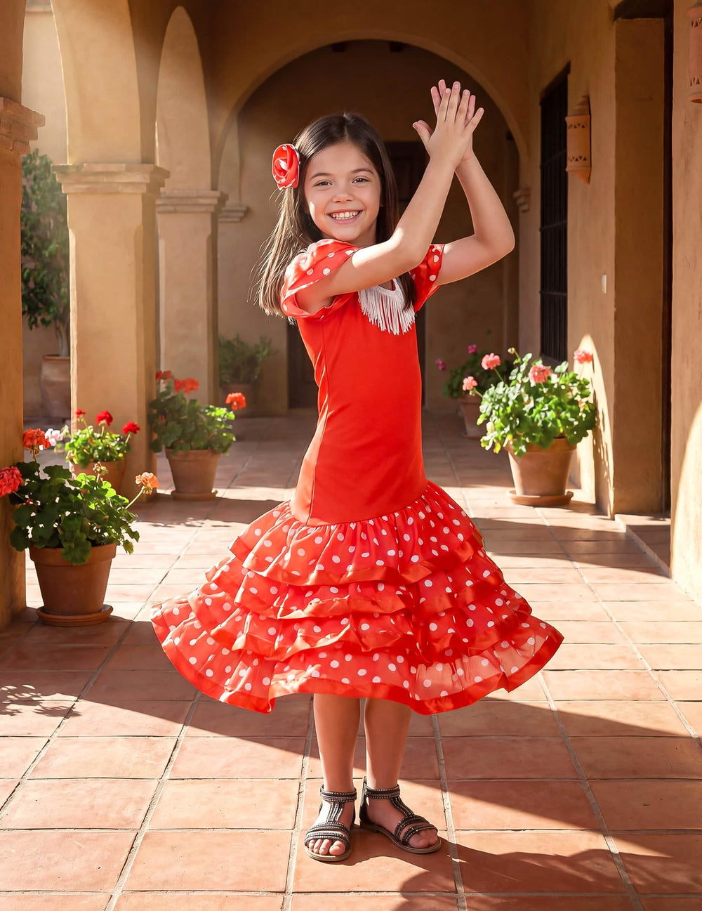 Situácia tanca v kostýme tanečnice flamenca