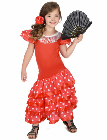 Červená flamenco flamenco tanečnica kostým dievča dievča dievča