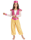Déguisement danseuse orientale luxe pour fille rose et doré avec coiffe