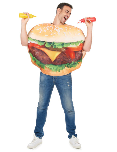 Déguisement de burger pour adulte avec imprimé réaliste
