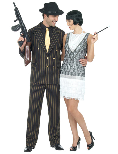 Párový gangsterský kostým Charleston chic pre dospelých
