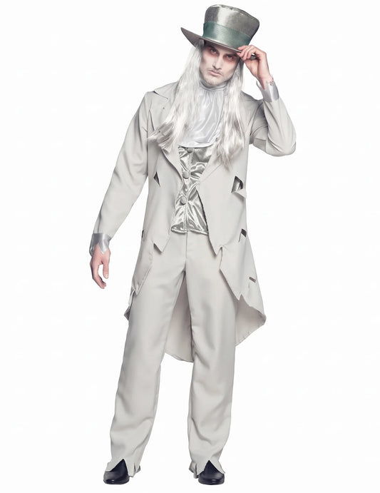 Párový kostým duchovných manželov na Halloween pre dospelých