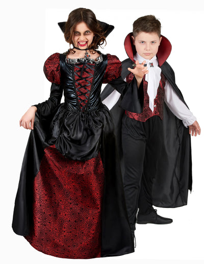 Elegantný detský párový kostým upíra