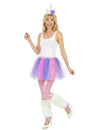 Déguisement de licorne multicolore pour femme avec tutu et serre-tête corne