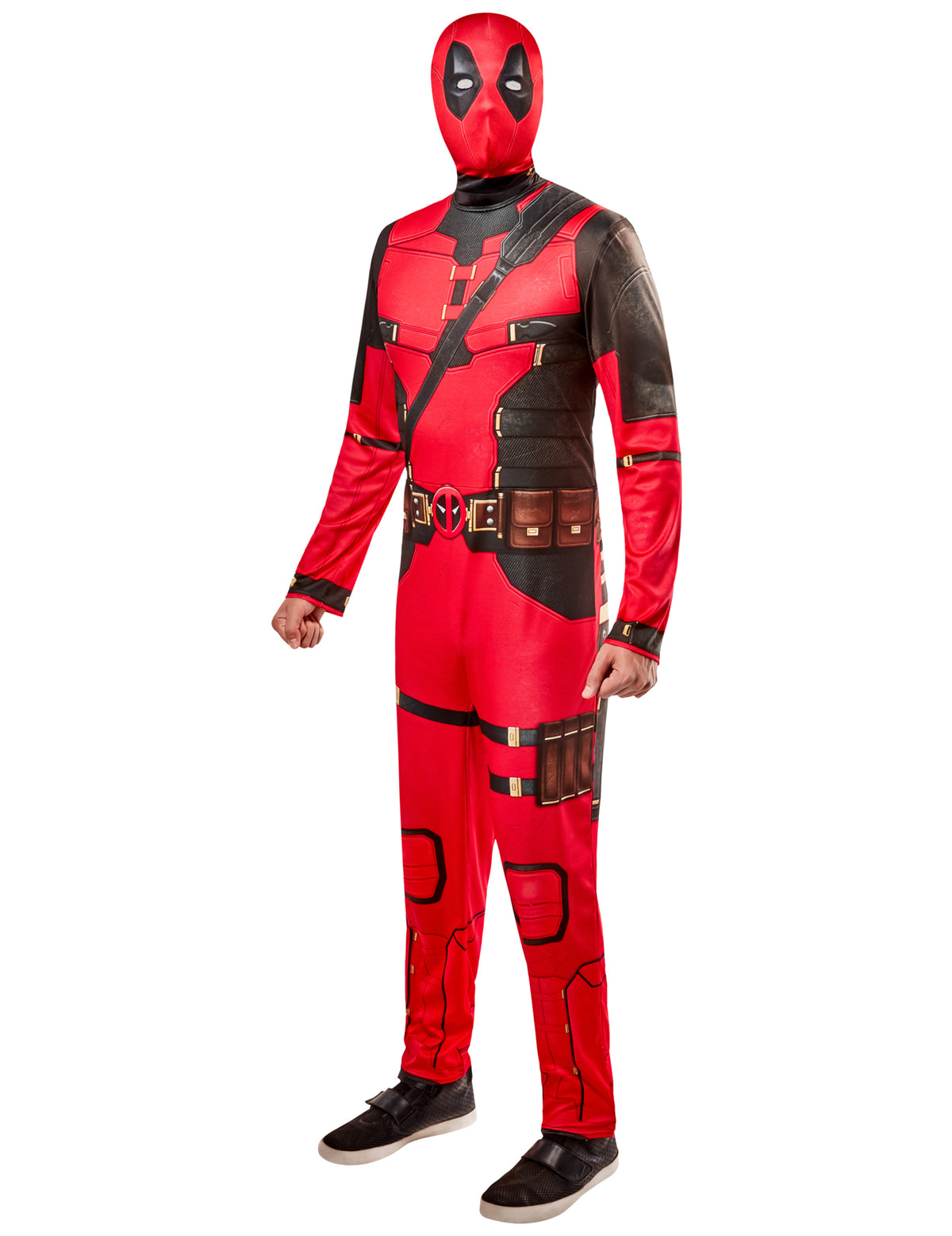 Déguisement Deadpool pour adulte rouge et noir avec masque