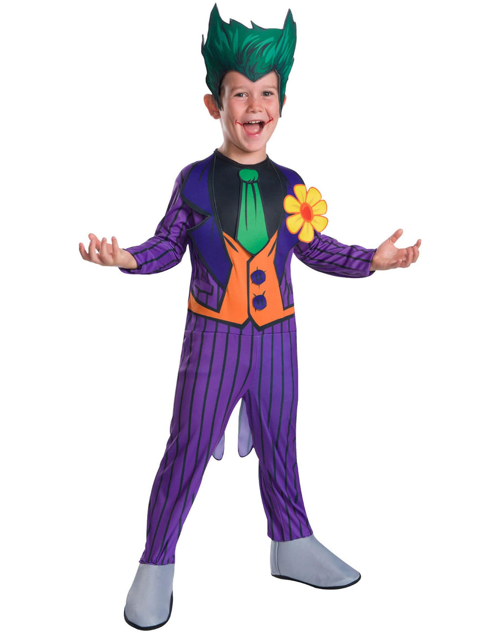 Luxusný kostým Joker™ pre chlapec fialová a zelená s čelenkou