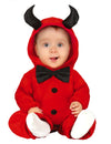 Déguisement démon avec nœud papillon pour bébé rouge et noir à cornes