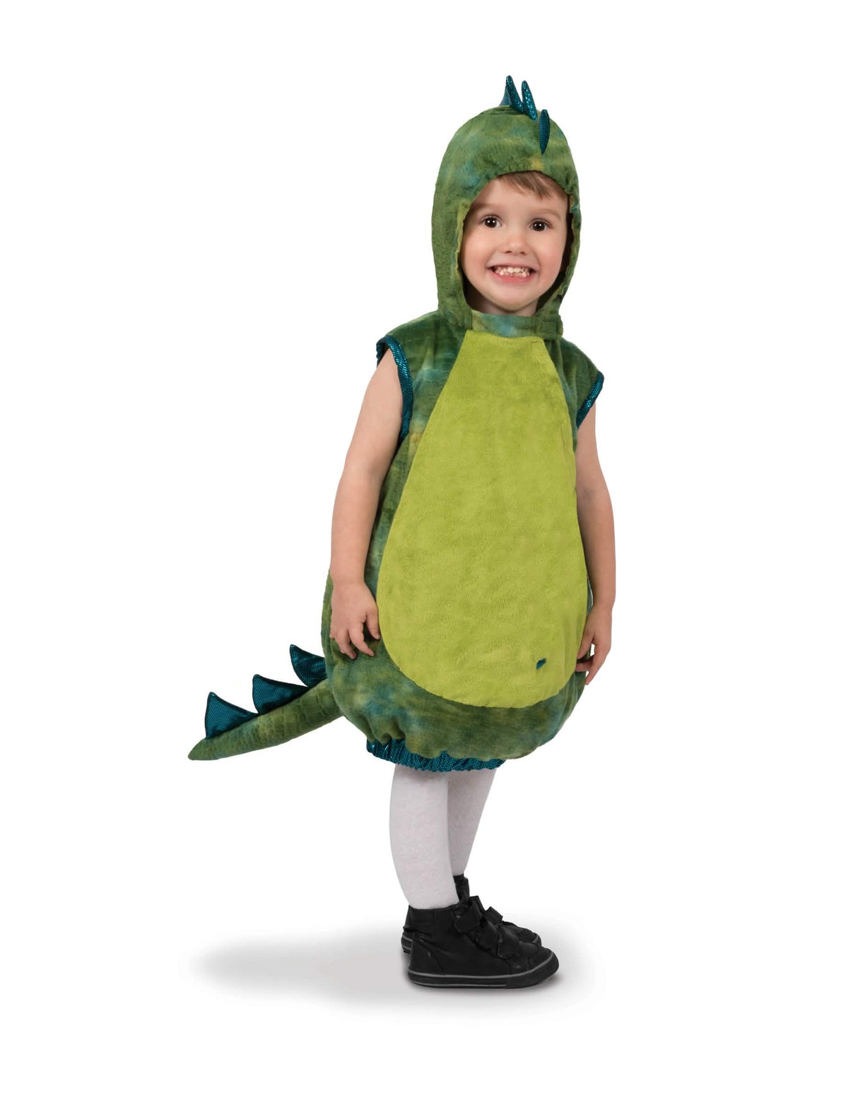Kostým dinosaurus pre bábätko zelená s kapucňou a chvostom