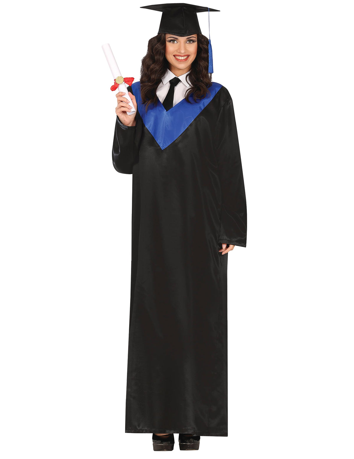 Vue de face avec diplôme du déguisement diplômé