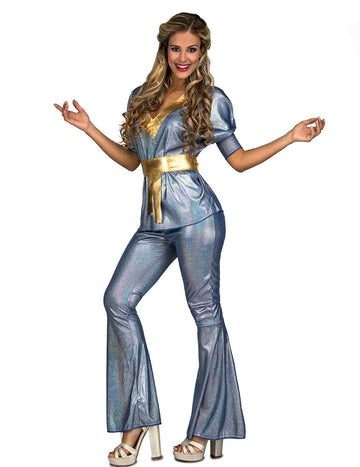 Strieborná disco maskovanie brilantnej ženy