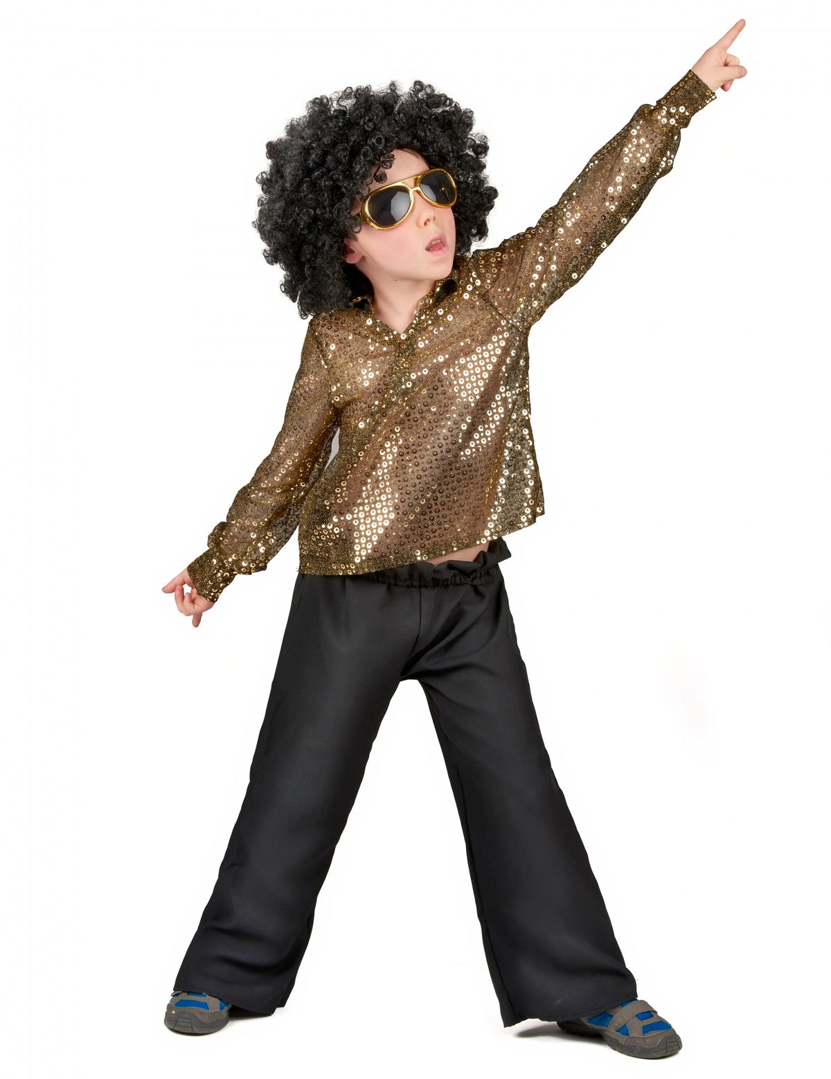 Déguisement disco pour garçon paillettes or