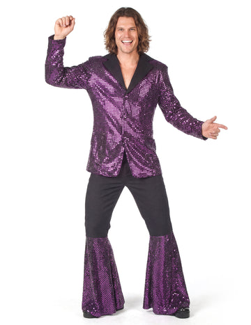 Luxusný fialový disko kostým pre mužov